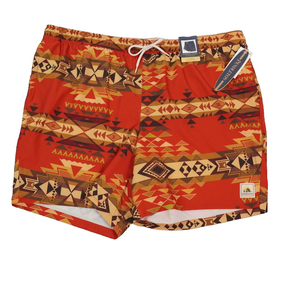 Pendleton Shoreside Trunk Shorts Mens 2XL Red Highland Peak Swim 4-Way Stretch